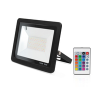 Holofote LED colorido RGB com controle remoto à prova d'água para exterior