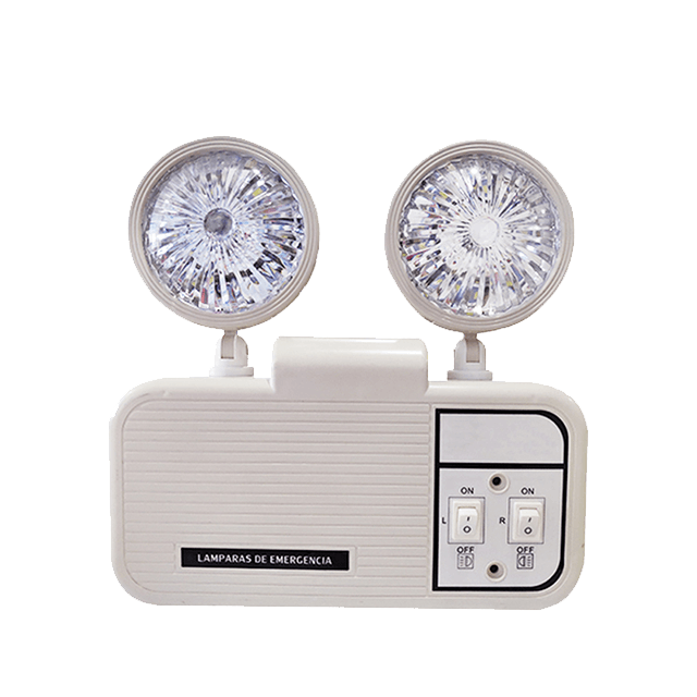Luz de emergência LED recarregável de backup de luminária de saída de cabeça dupla automática