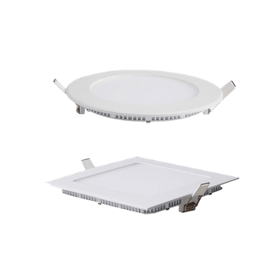 Luz de painel LED fina embutida embutida quadrada redonda